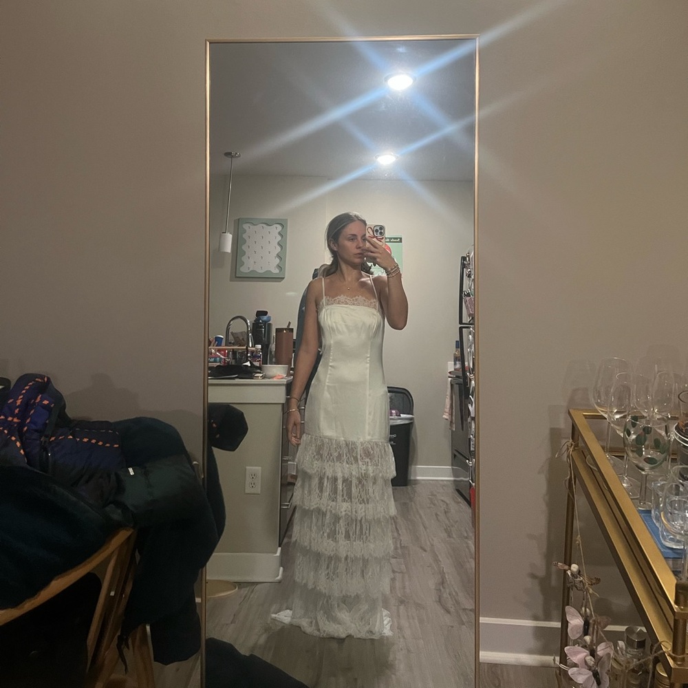 MAJORELLE Felicite white maxi dress Satin Lace Dress from revolve - Picture 2 of 6